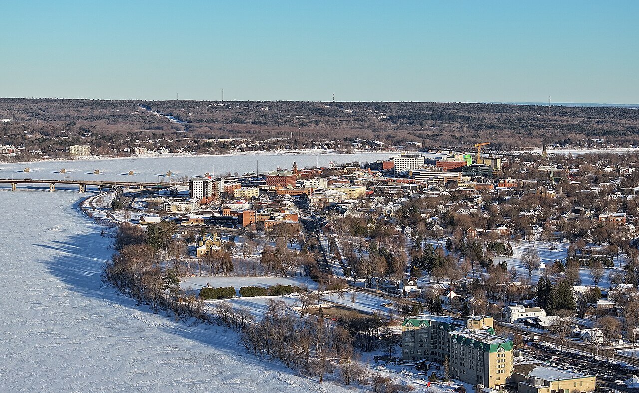 Fredericton skyline New Brunswick capital city Saint John River provincial government