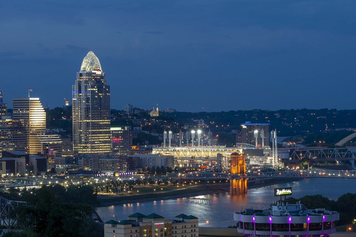 Kentucky Outdoor Activities 2026: Caves, Gorges, and Bluegrass Trails Devou Park Memorial Overlook Covington Kentucky view of Cincinnati skyline
