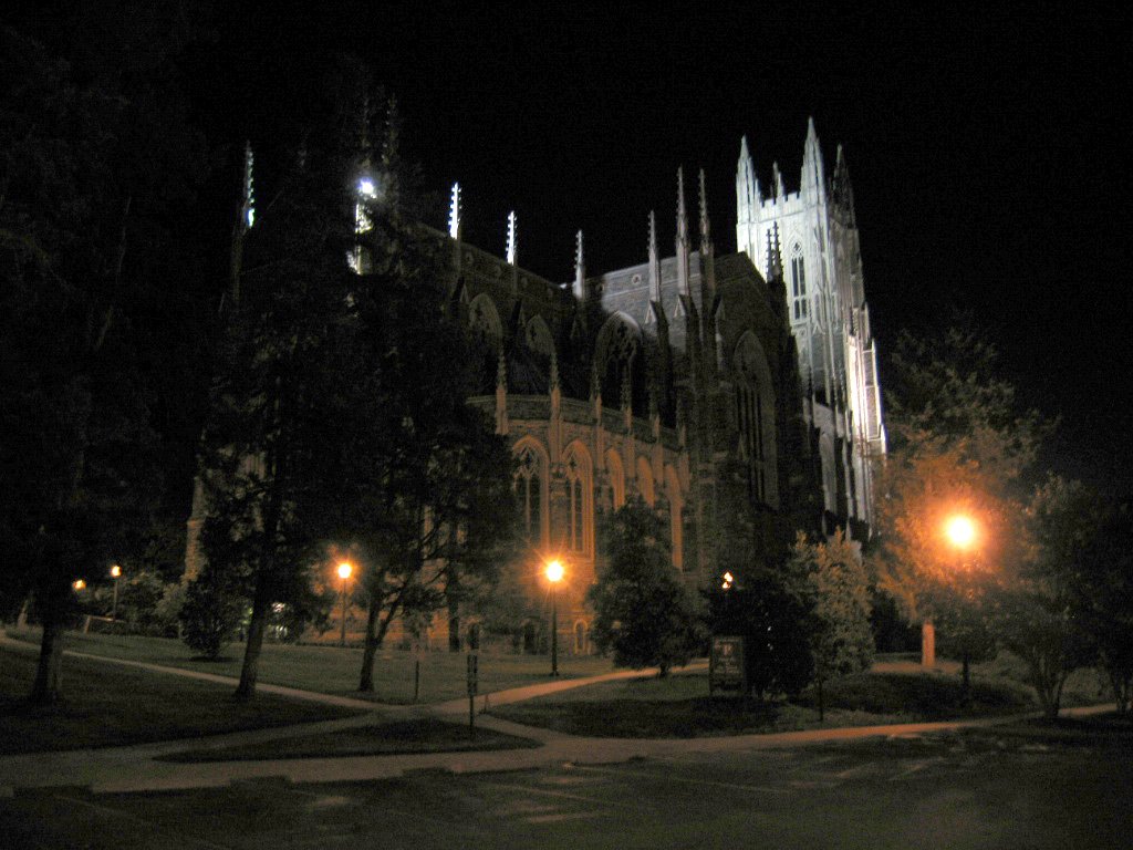 Best Places to Live in North Carolina 2026: Mountains to Coast Duke University Chapel Durham North Carolina Gothic cathedral at night
