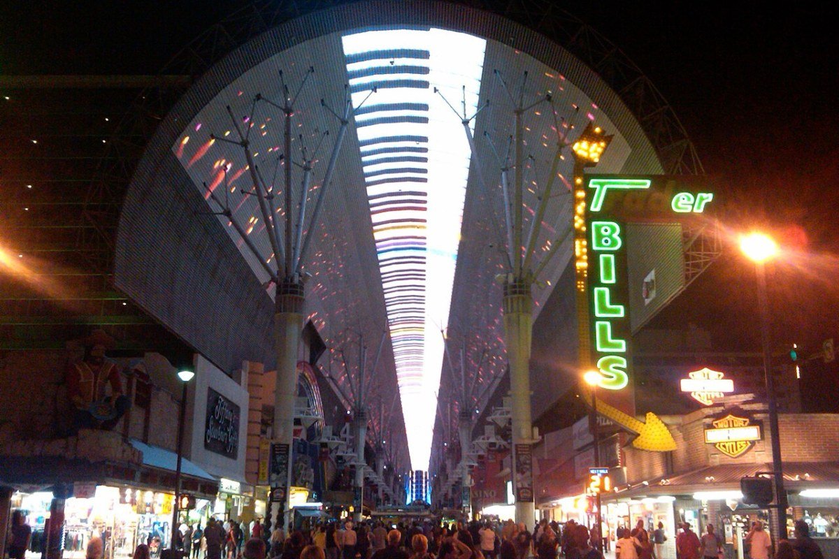 Nevada Travel Guide 2026: Las Vegas, Red Rock Canyon, and the Great Basin Fremont Street Experience canopy Las Vegas Nevada LED light show downtown