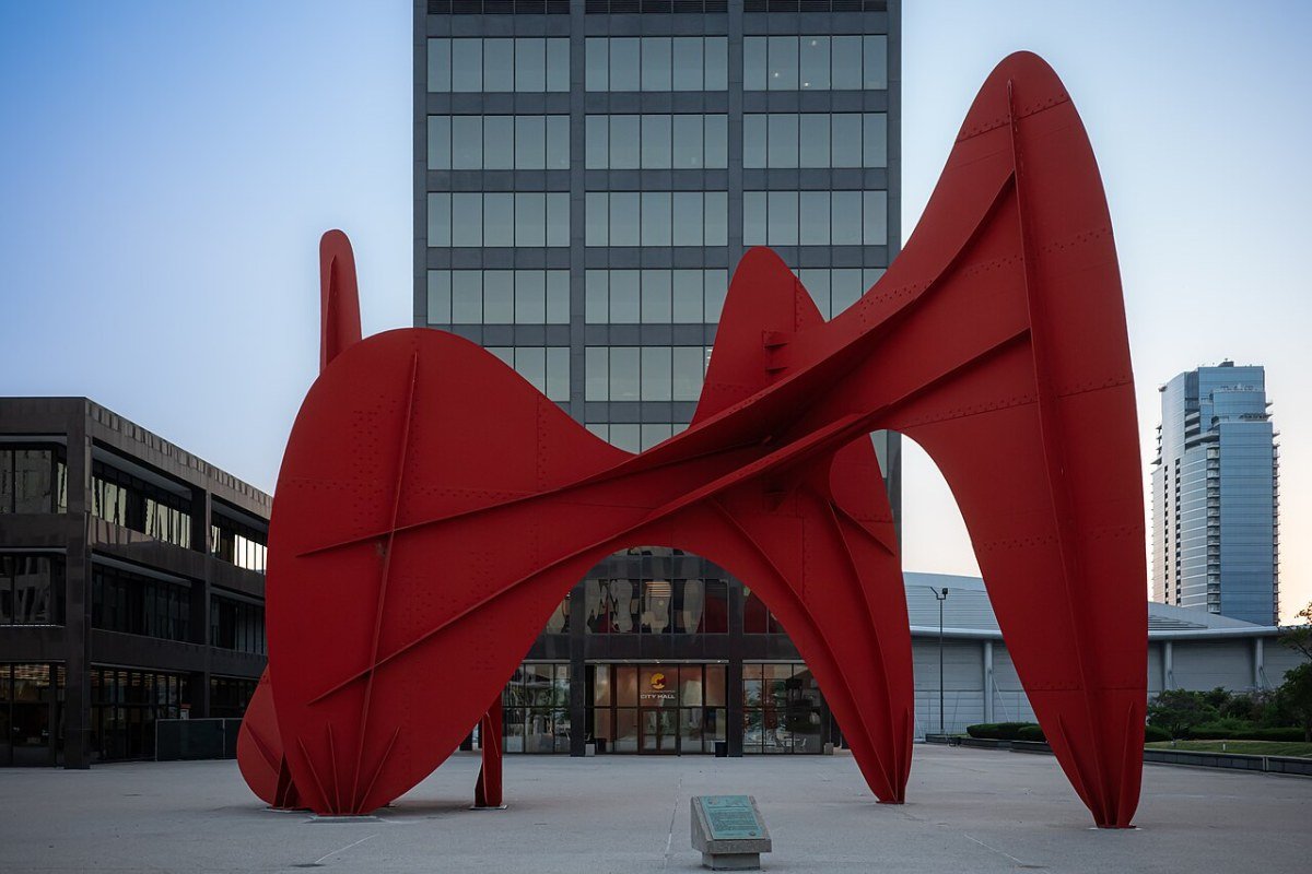 Best Places to Live in Michigan 2026: Detroit Metro to Northern Michigan La Grande Vitesse Alexander Calder sculpture Calder Plaza Grand Rapids Michigan