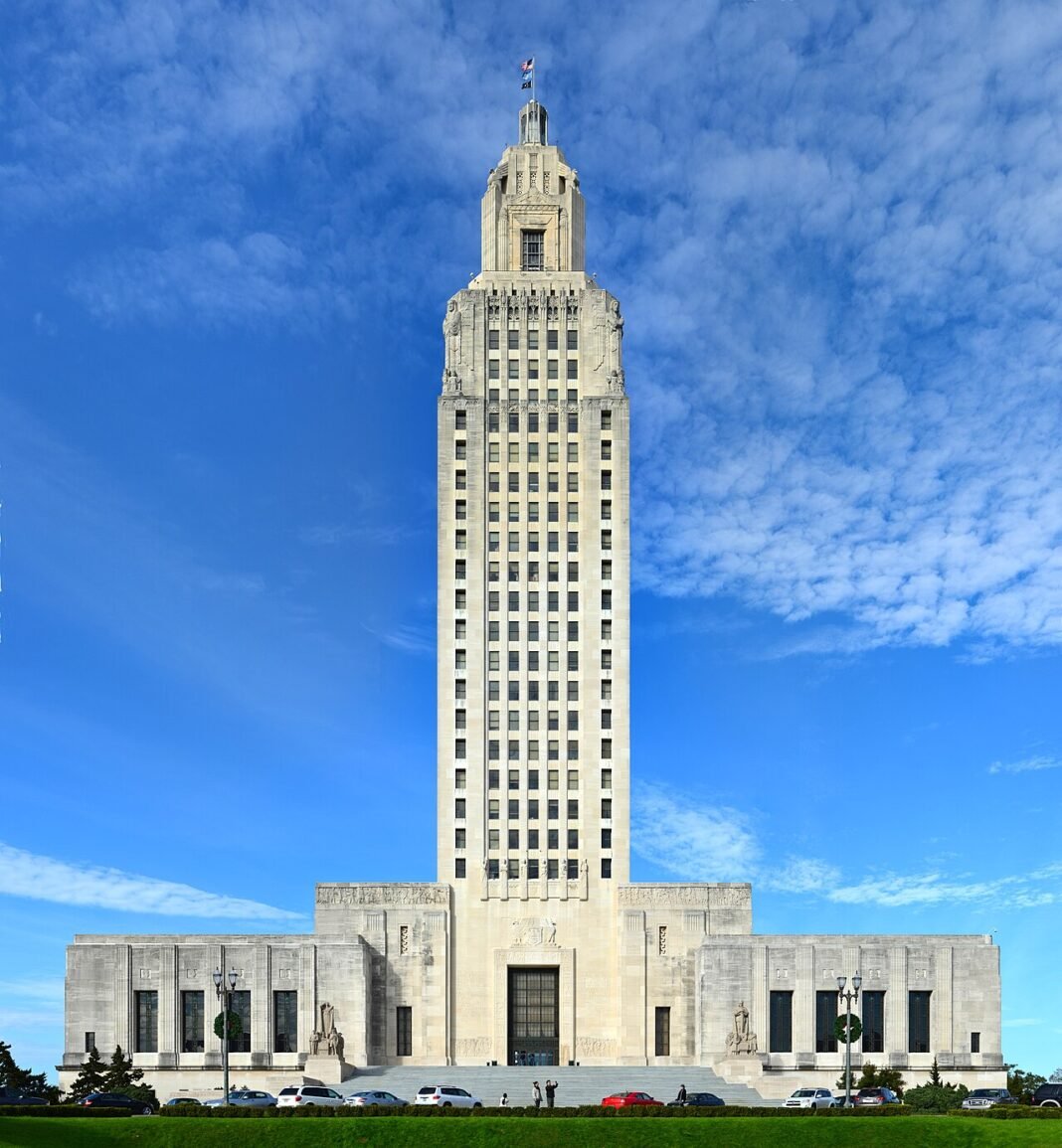 Best Places to Live in Louisiana 2026: City-by-City Guide Louisiana State Capitol building Baton Rouge Art Deco skyscraper