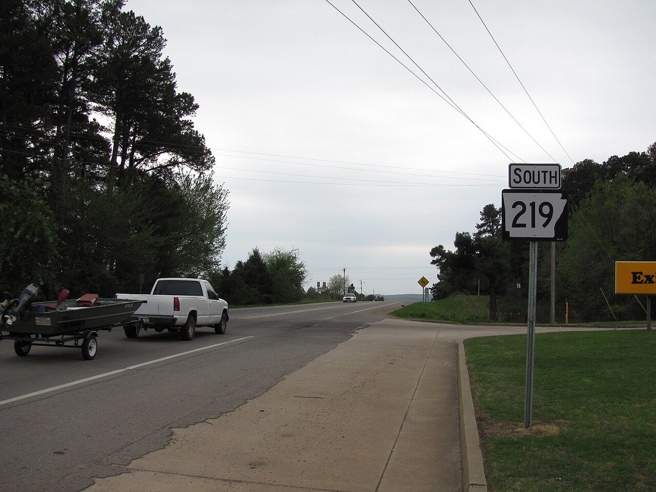 Arkansas Highway 219 southbound through Ozark Arkansas