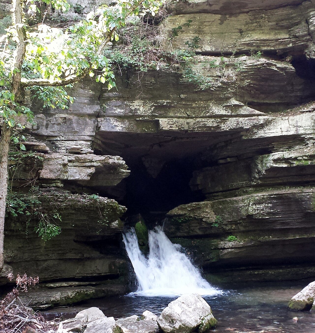 Natural waterfall at the entrance to Blanchard Springs Caverns in the Ozark National Forest Arkansas