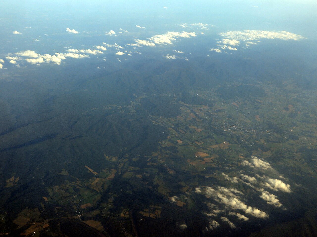 Blue Ridge Mountains Shenandoah National Park Luray Virginia aerial landscape autumn foliage valley