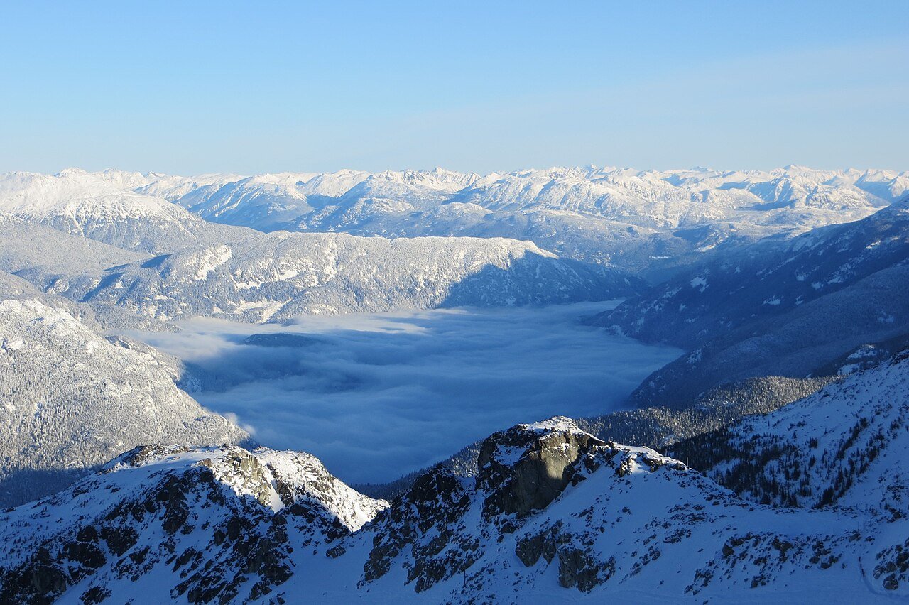 Canadian Coast Mountain Range snow-capped peaks British Columbia Canada