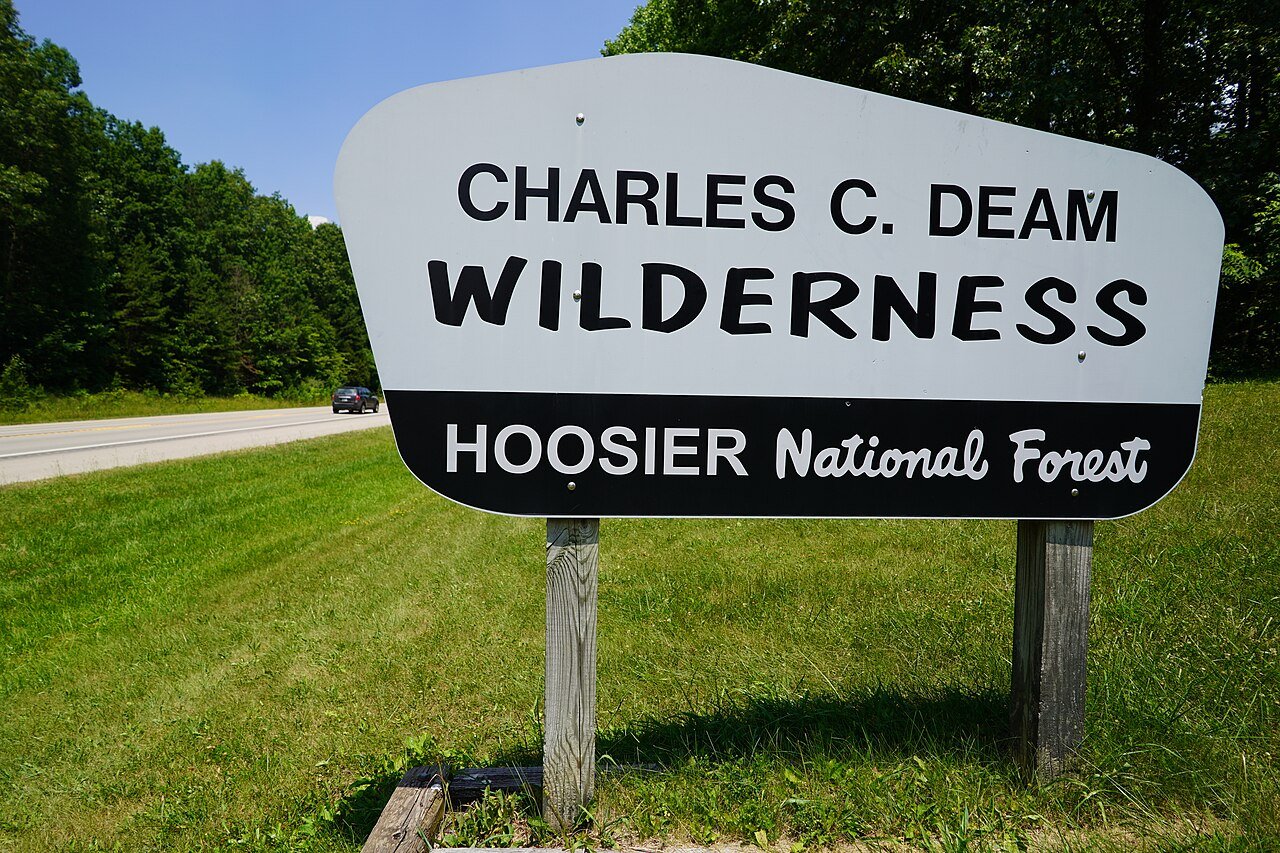 Charles C. Deam Wilderness trailhead sign Hoosier National Forest Indiana