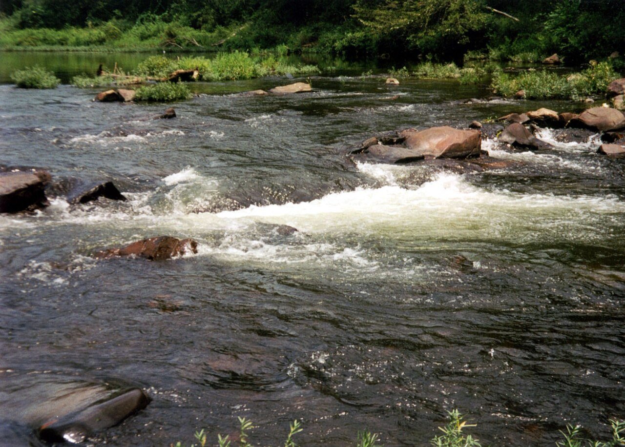 The Cossatot River rushing through rocky rapids in Arkansas one of the states premier whitewater destinations