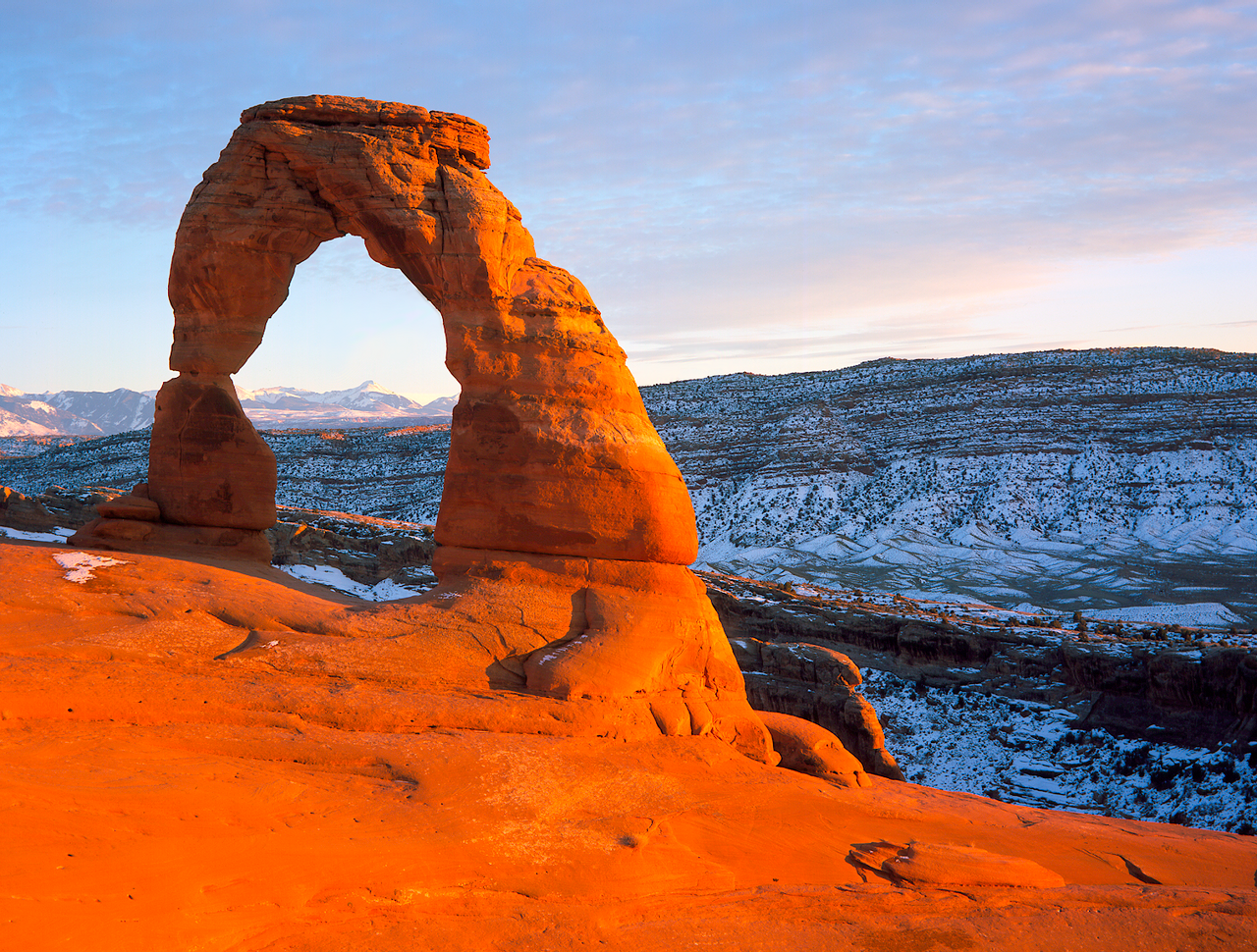 Delicate Arch Arches National Park Utah sunset red sandstone Colorado Plateau iconic natural arch