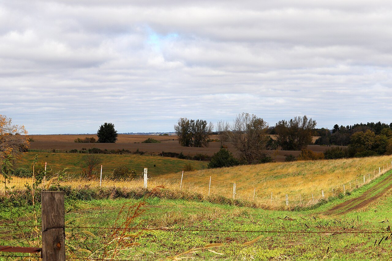 Eastern Iowa agricultural landscape rural fields and farmland