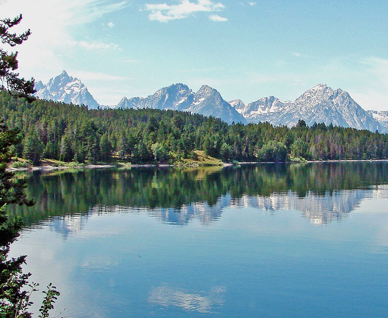 Grand Teton National Park Wyoming lake reflections mountains Cathedral Group Teton Range alpine wilderness