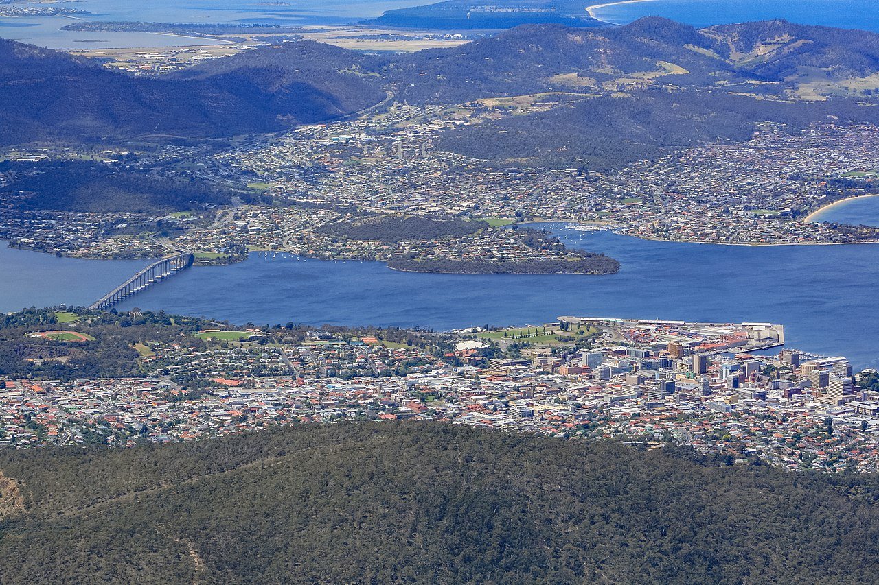 Hobart waterfront and Salamanca Place historic precinct Tasmania Australia