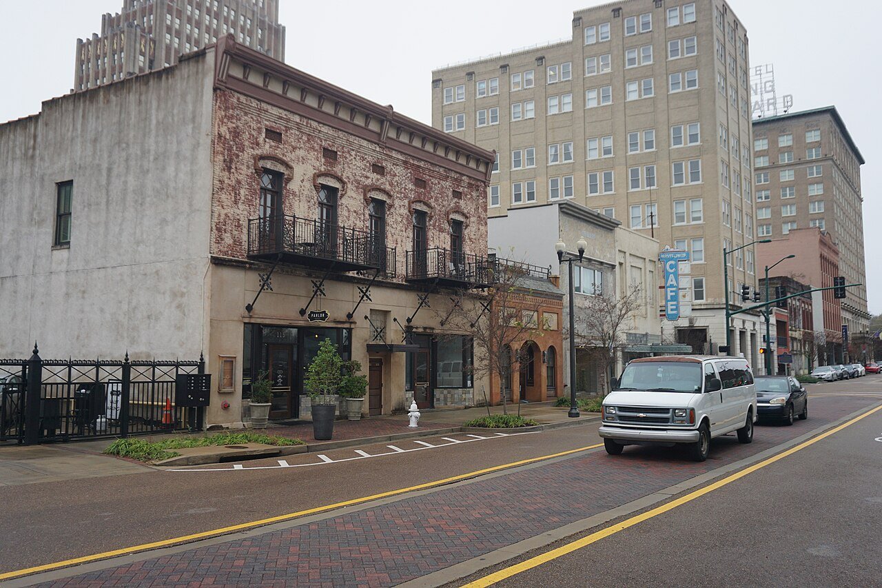 Jackson Wyoming Town Square Capitol Street winter snow western mountain resort community Teton County