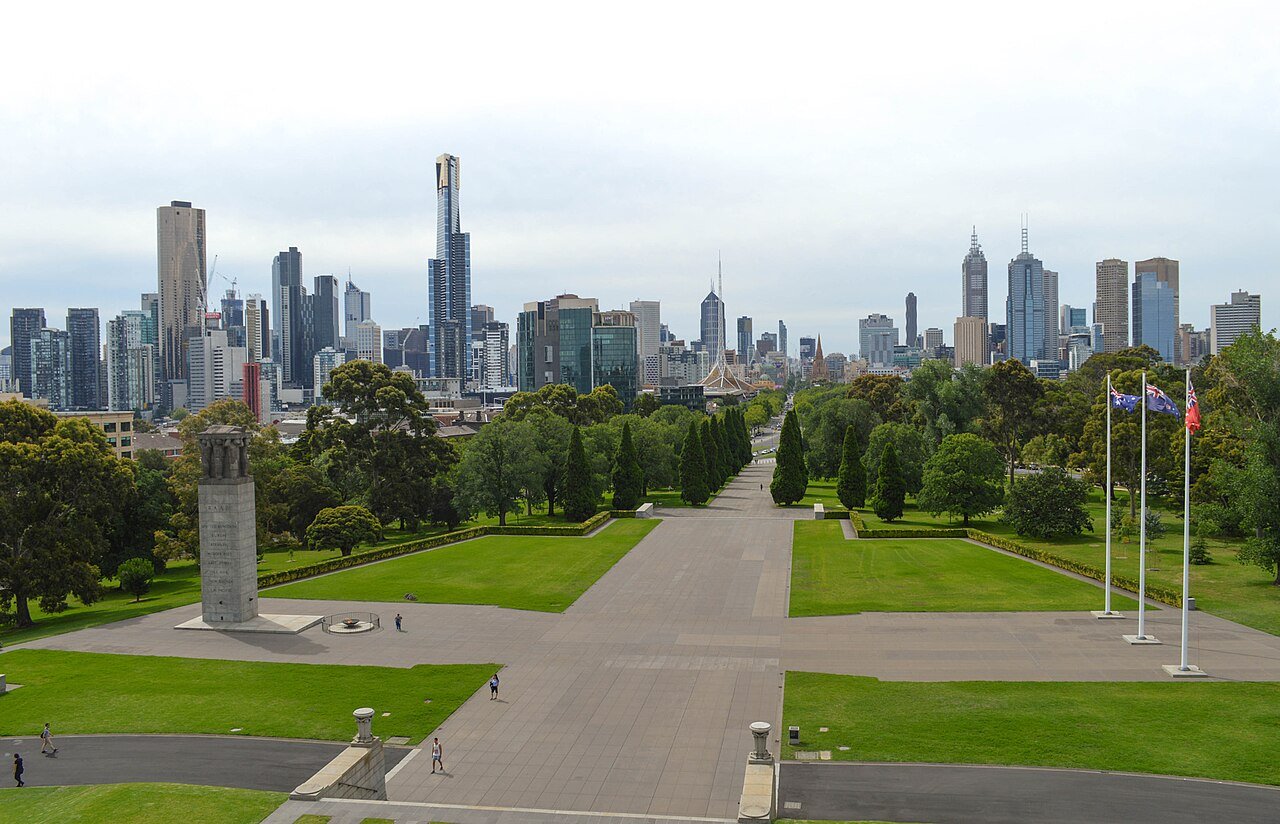 Melbourne city skyline panoramic view Victoria Australia