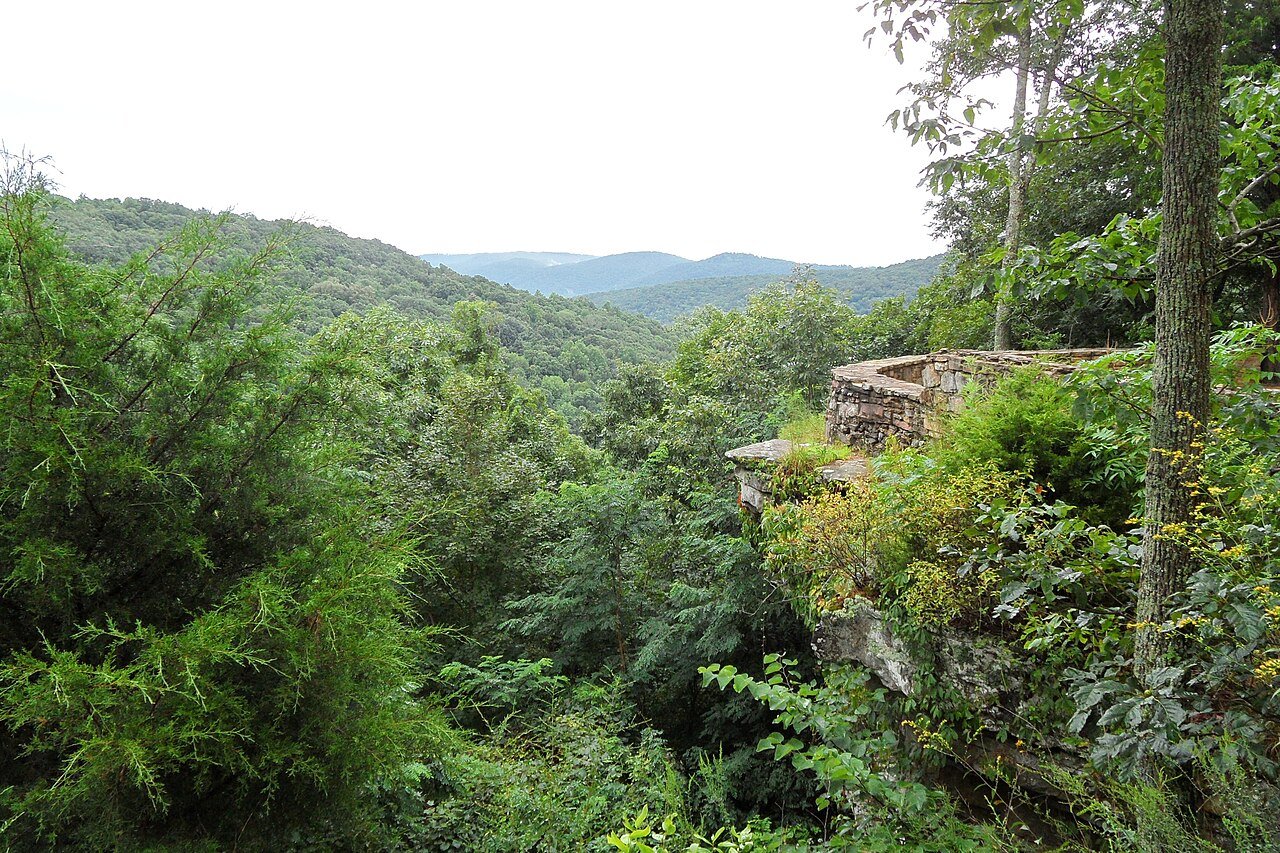 Monte Sano State Park overlook with panoramic views over the Tennessee Valley near Huntsville Alabama