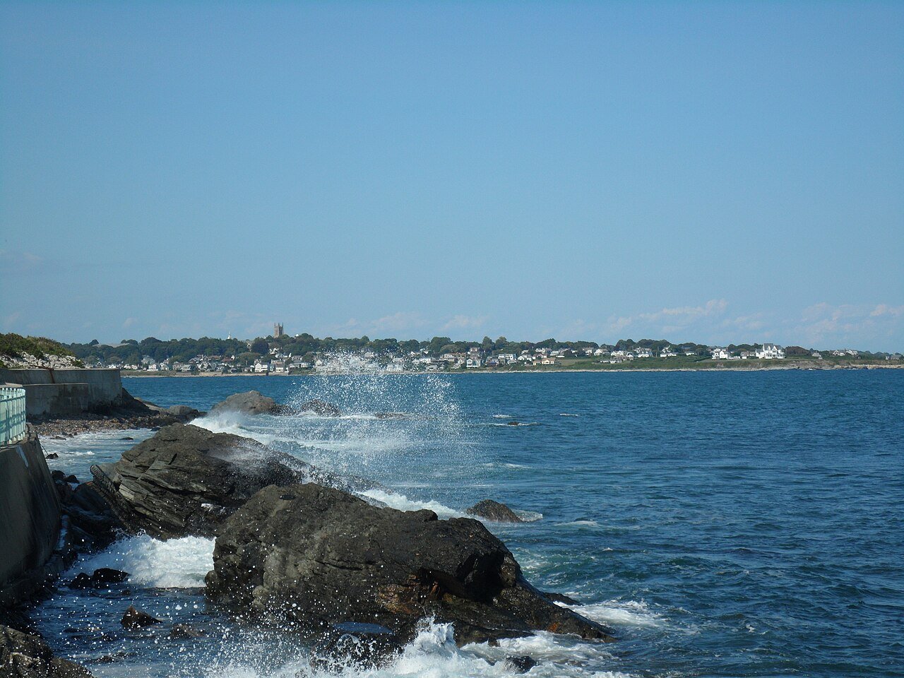 Newport Cliff Walk Rhode Island Atlantic ocean Gilded Age mansions rocky shoreline coastal trail