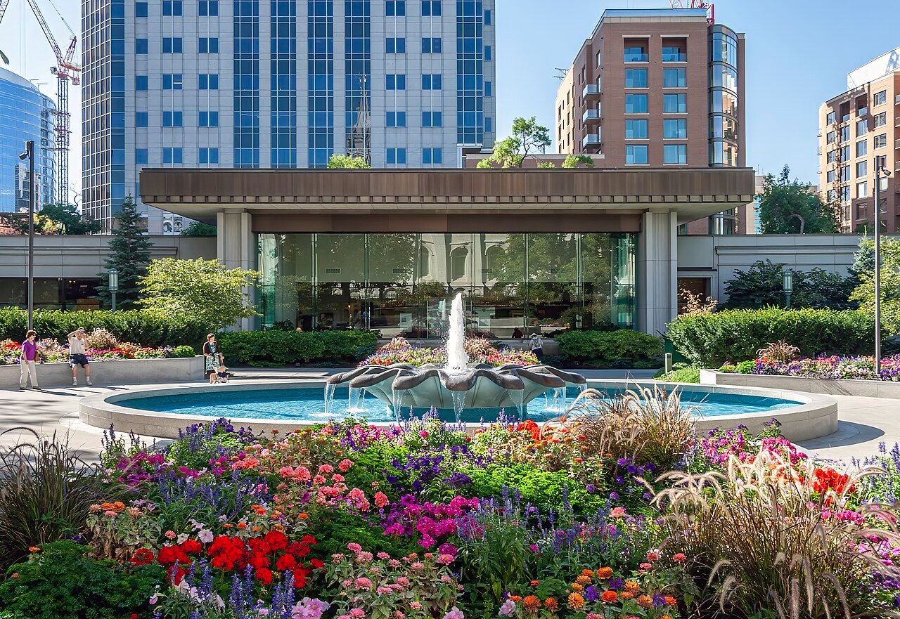 Salt Lake City skyline Utah Wasatch Mountains Ensign Peak aerial view downtown tech hub