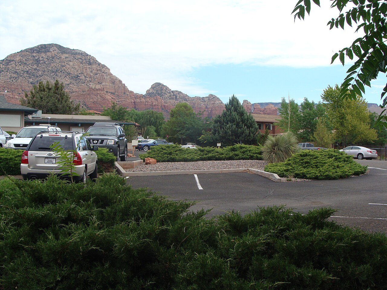 Sedona neighborhood Arizona looking north red rock buttes desert residential