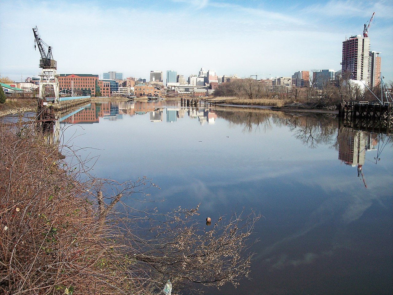 Wilmington Delaware skyline city buildings waterfront riverfront Delaware River
