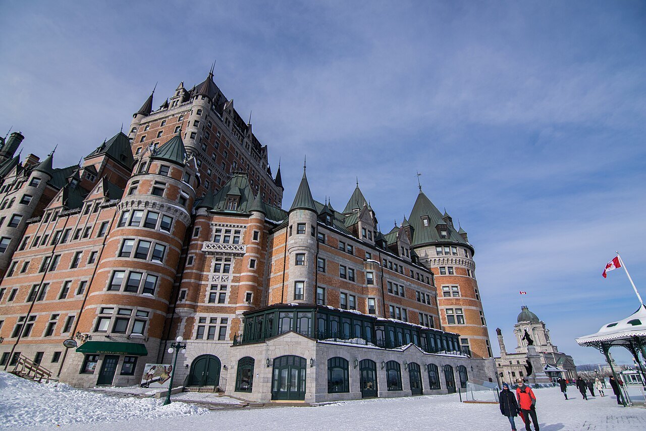 Chateau Frontenac Quebec City Canada UNESCO World Heritage Site winter snow iconic hotel