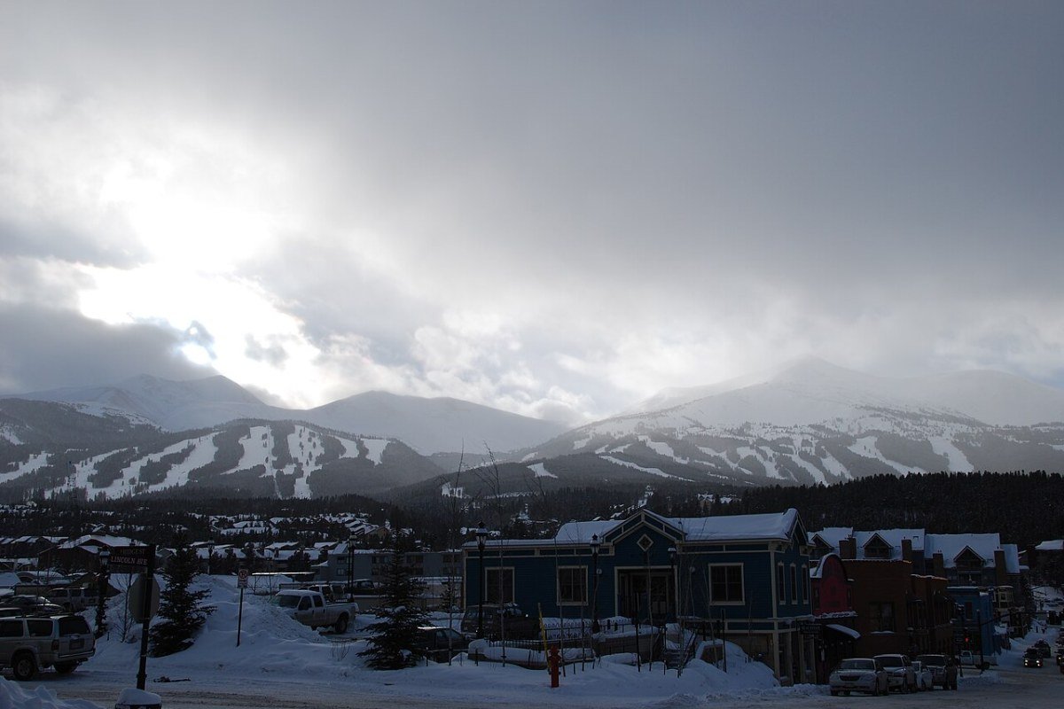 Colorado Outdoors: Skiing, Hiking the 14ers, Rafting and Mountain Biking Breckenridge Ski Resort Colorado ski slopes and mountain town in winter