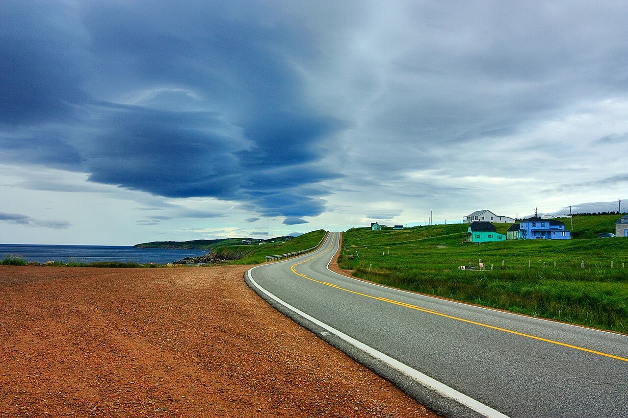 The Cabot Trail Cape Breton Island Nova Scotia — one of the most scenic drives in the world, with dramatic coastal cliffs and the Gulf of St Lawrence