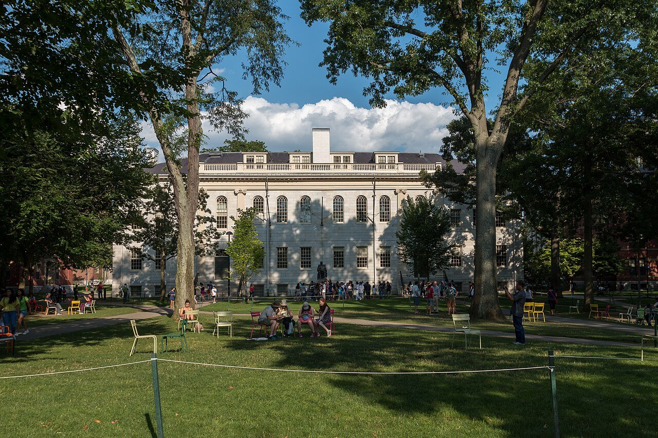 Harvard Yard in summer — the historic heart of Harvard University in Cambridge, Massachusetts, just across the river from Boston