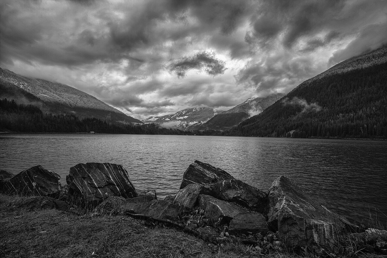 Trans-Canada Highway in British Columbia passing through remote mountain landscape — the world's longest national highway connecting Canada coast to coast