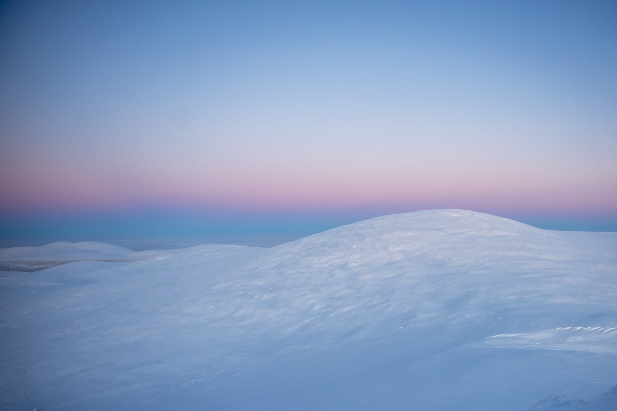Arctic tundra Nunavut Canada winter snow twilight polar landscape wilderness