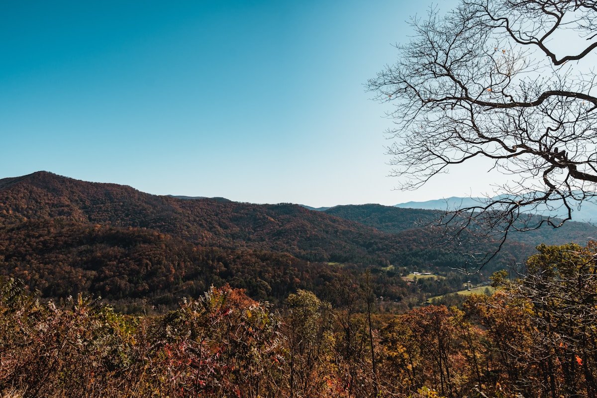 Asheville North Carolina Blue Ridge Mountains autumn foliage rolling hills scenic landscape