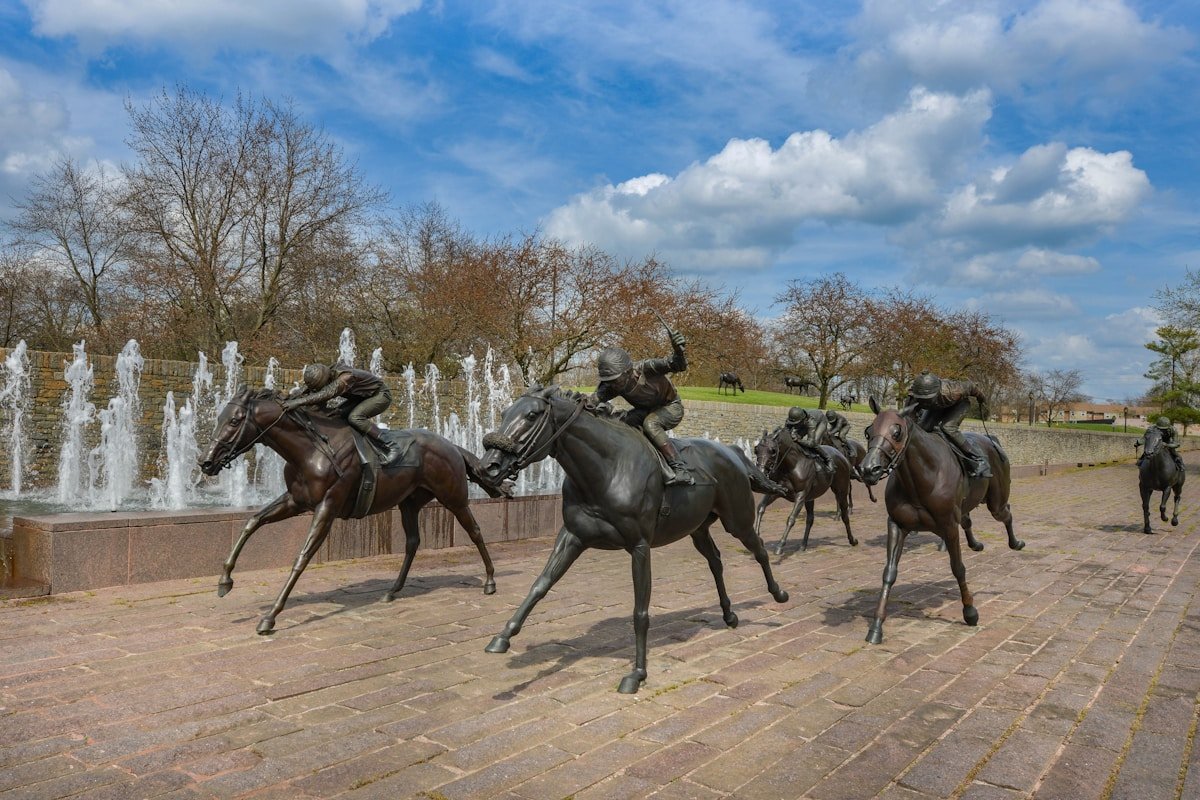 Lexington Kentucky Horse Park bronze jockey statues horse racing Bluegrass