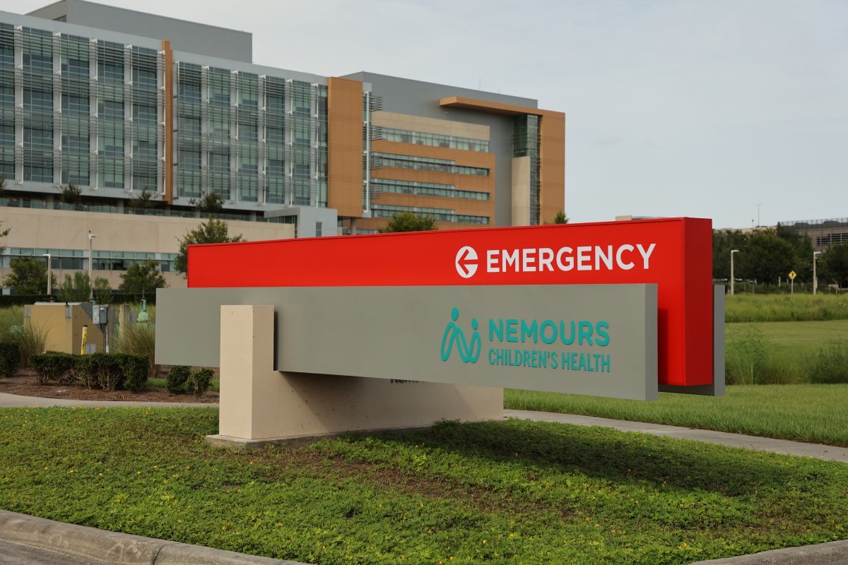 Hospital emergency room entrance sign travel health insurance medical care Florida