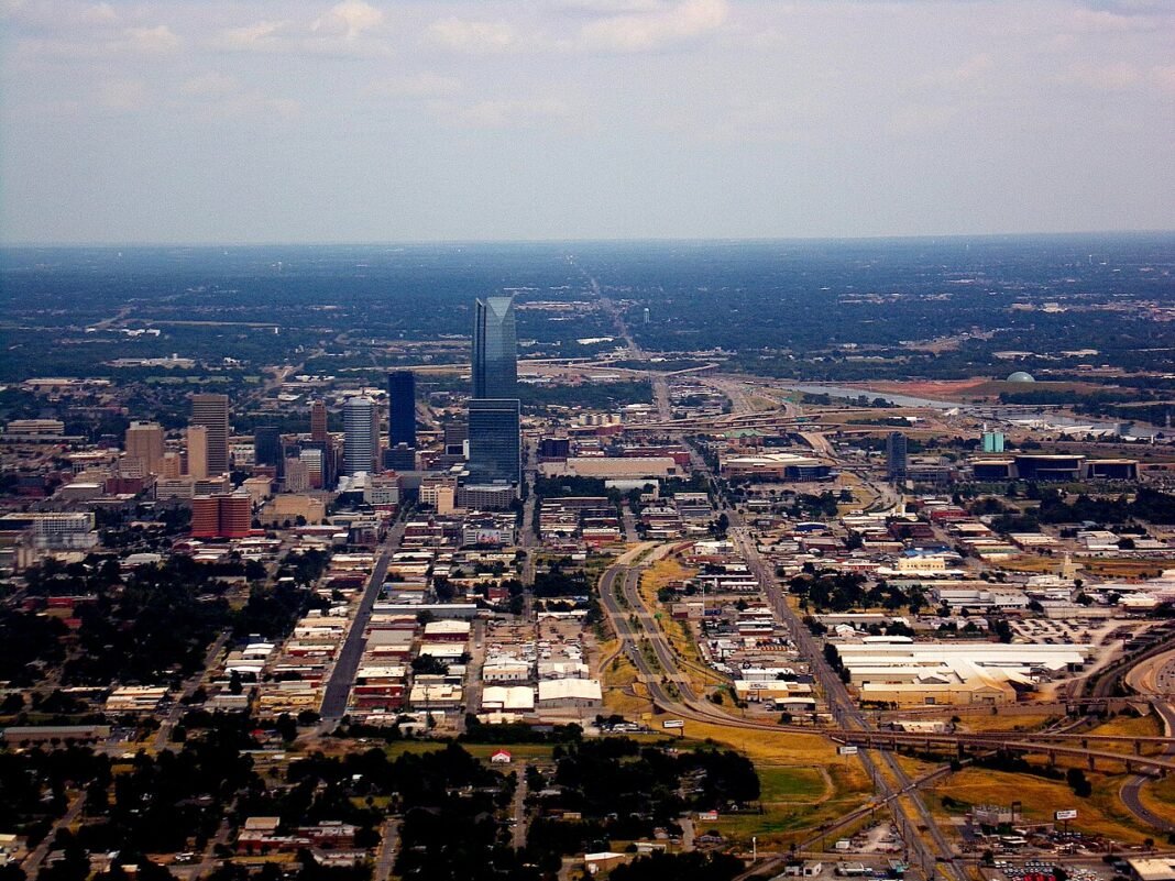 Oklahoma Travel Guide 2026: Red Rock Canyons, Native Heritage, and the Great Plains Aerial view of downtown Oklahoma City, Oklahoma, August 2022