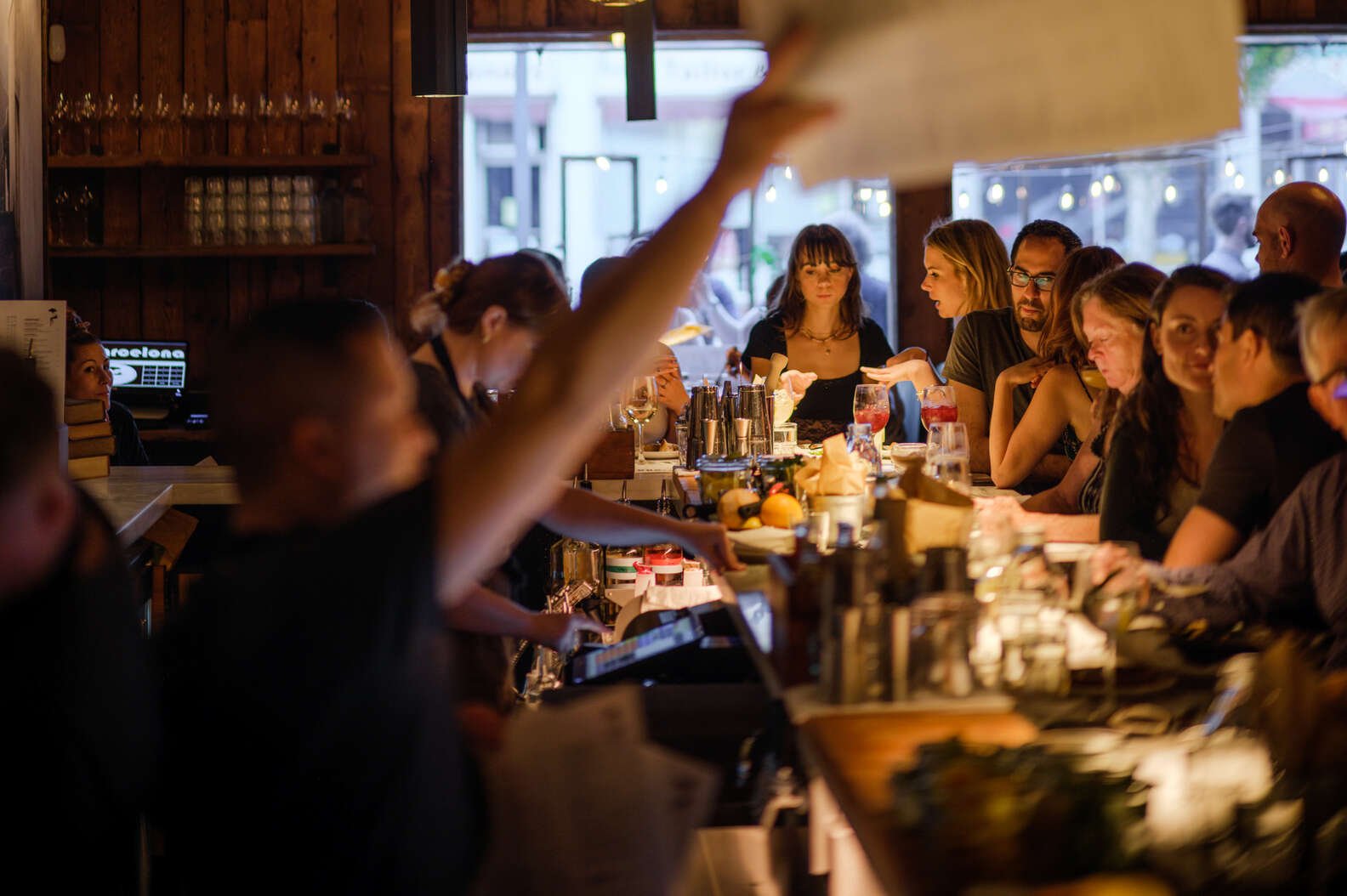 Barcelona Wine Bar interior in Boston's South End