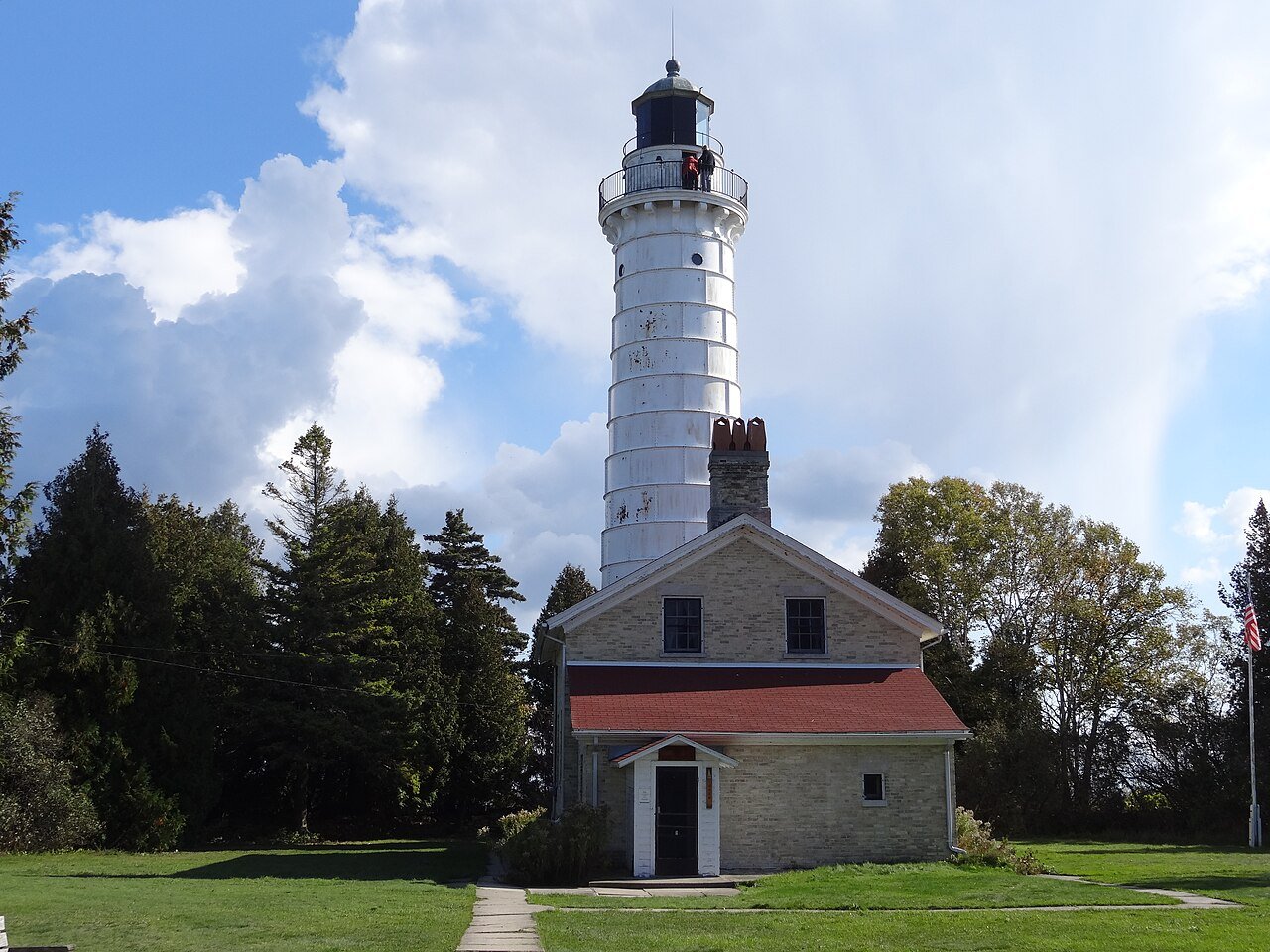 Cana Island Lighthouse Door County Wisconsin historic white tower Lake Michigan shoreline peninsula