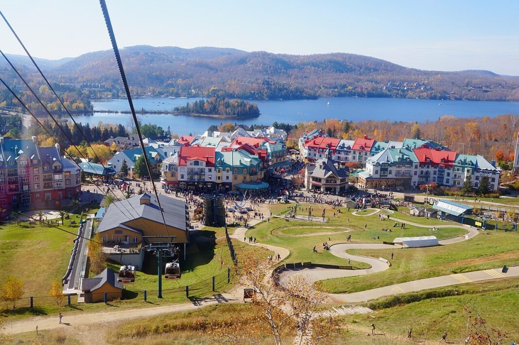 Outdoor Activities in Quebec 2026: Ski the Laurentians, Paddle the Gaspésie, and Kayak the Fjord Mont-Tremblant pedestrian resort village and lake in the Laurentian Mountains Quebec Canada