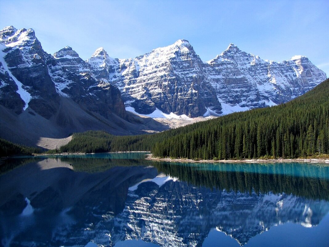 Outdoor Activities in Alberta 2026: Banff, Jasper, and the Rocky Mountain Playground Turquoise Moraine Lake reflecting the snow-capped Valley of the Ten Peaks in Banff National Park Alberta Canada